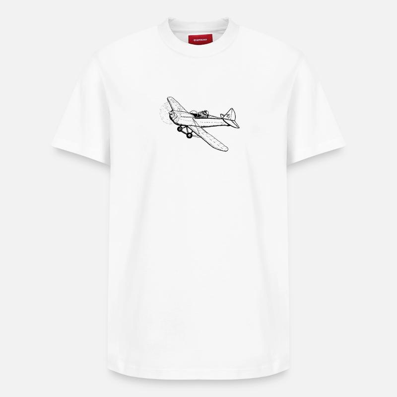 Schnurrhaarpilot - Relaxed Unisex Supima Cotton T-Shirt – von SPREAD - Weiß
