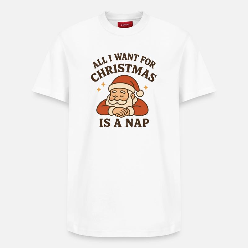 Noël confortable Santa Nap - T-shirt unisexe décontracté en coton Supima – de SPREAD - blanc