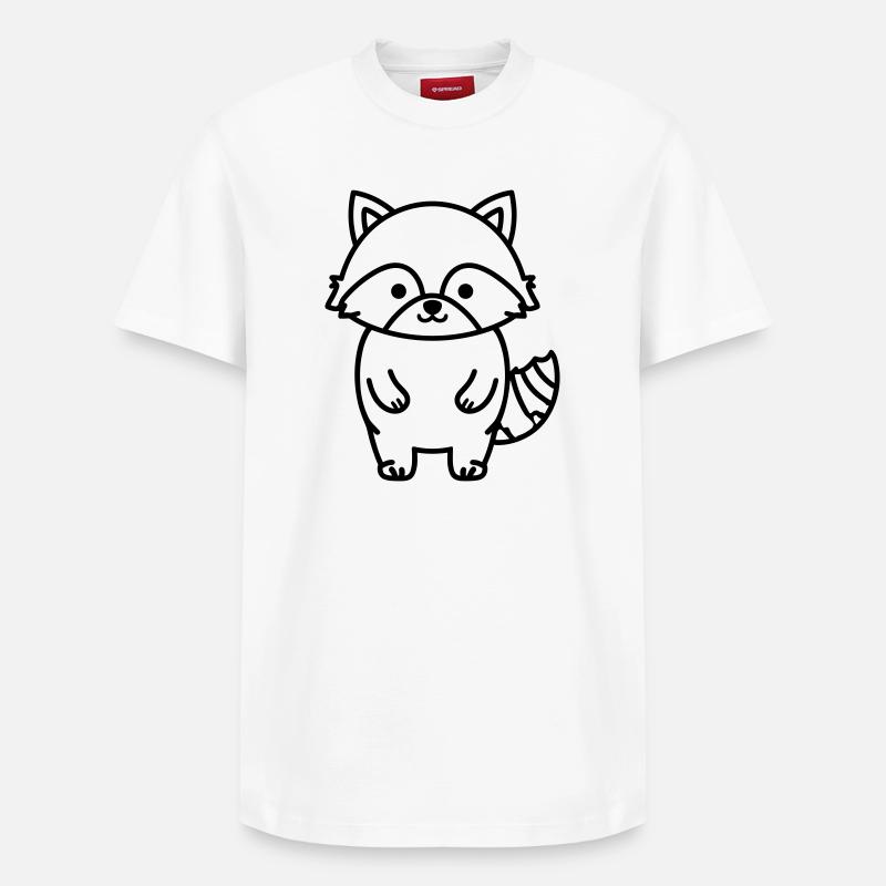 Waschbär - Relaxed Unisex Supima Cotton T-Shirt – von SPREAD - Weiß
