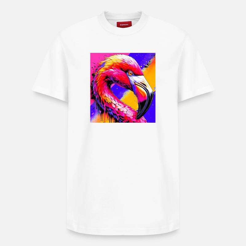 Flamant - T-shirt unisexe décontracté en coton Supima – de SPREAD - blanc