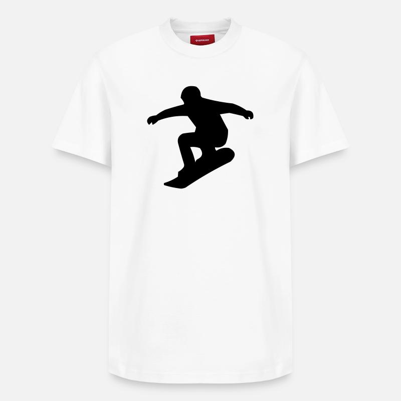 snowboarder - Relaxed Unisex Supima Cotton T-Shirt – von SPREAD - Weiß