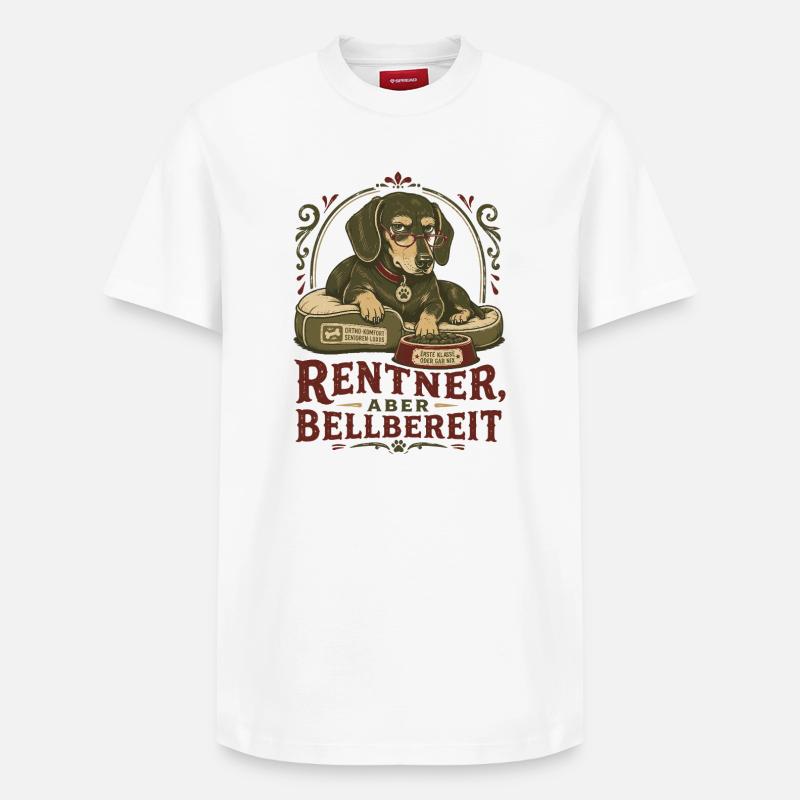 Retraités mais prêts à aboyer - T-shirt unisexe décontracté en coton Supima – de SPREAD - blanc
