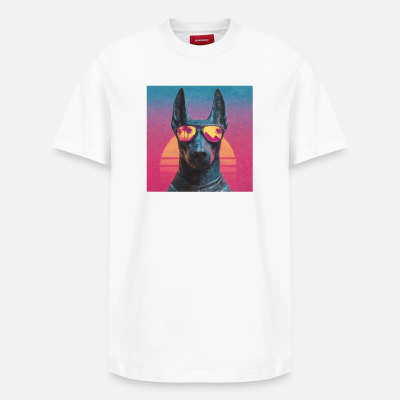 Anubis Synthwave - Gott auf Urlaub - Relaxed Unisex Supima Cotton T-Shirt – von SPREAD - Weiß