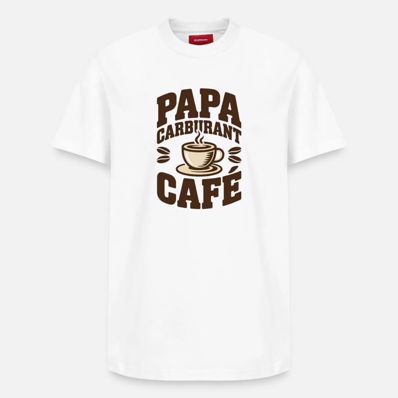 Daddy Fuel Kaffee - Relaxed Unisex Supima Cotton T-Shirt – von SPREAD - Weiß