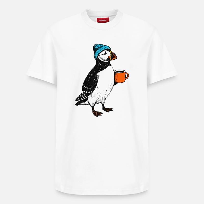 Macareux du café - T-shirt unisexe décontracté en coton Supima – de SPREAD - blanc