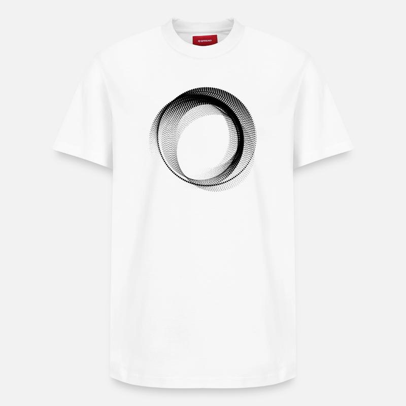 Forme circulaire abstraite - T-shirt unisexe décontracté en coton Supima – de SPREAD - blanc