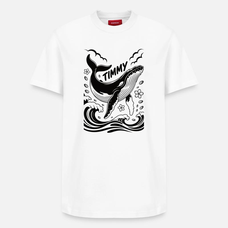 Timmy der Wal - Relaxed Unisex Supima Cotton T-Shirt – von SPREAD - Weiß