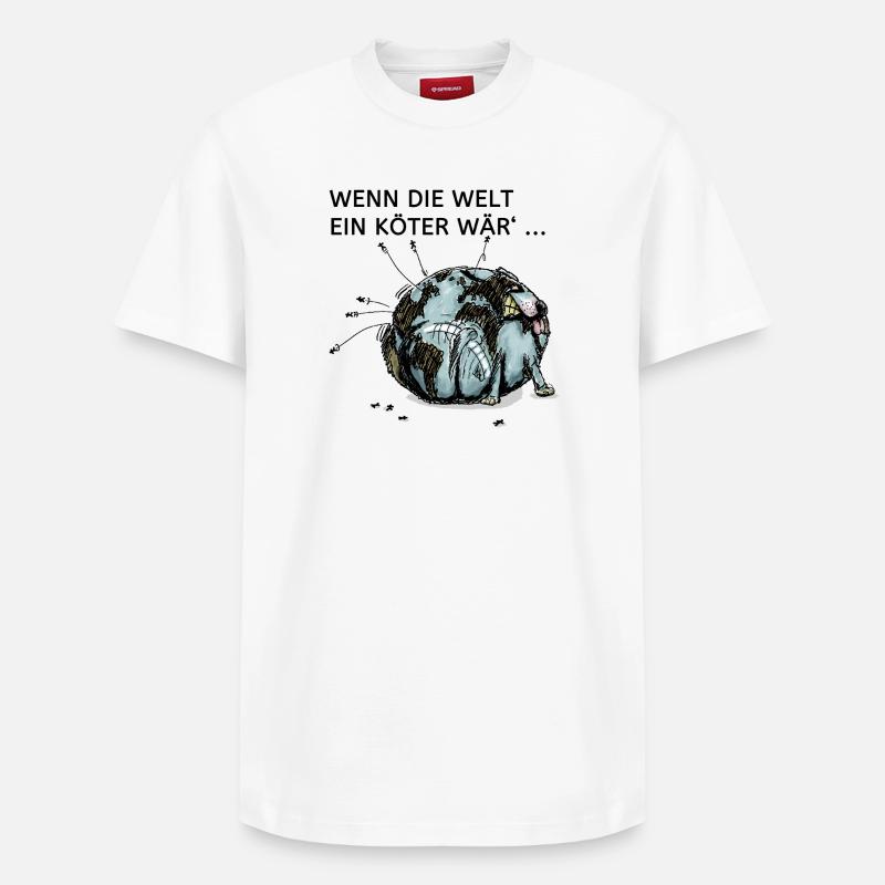 Weltköter - Relaxed Unisex Supima Cotton T-Shirt – von SPREAD - Weiß