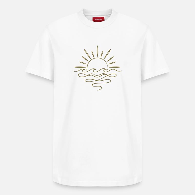 Soleil et mer bohèmes - T-shirt unisexe décontracté en coton Supima – de SPREAD - blanc