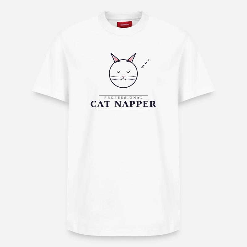 Somnieuse professionnelle de chats - T-shirt unisexe décontracté en coton Supima – de SPREAD - blanc