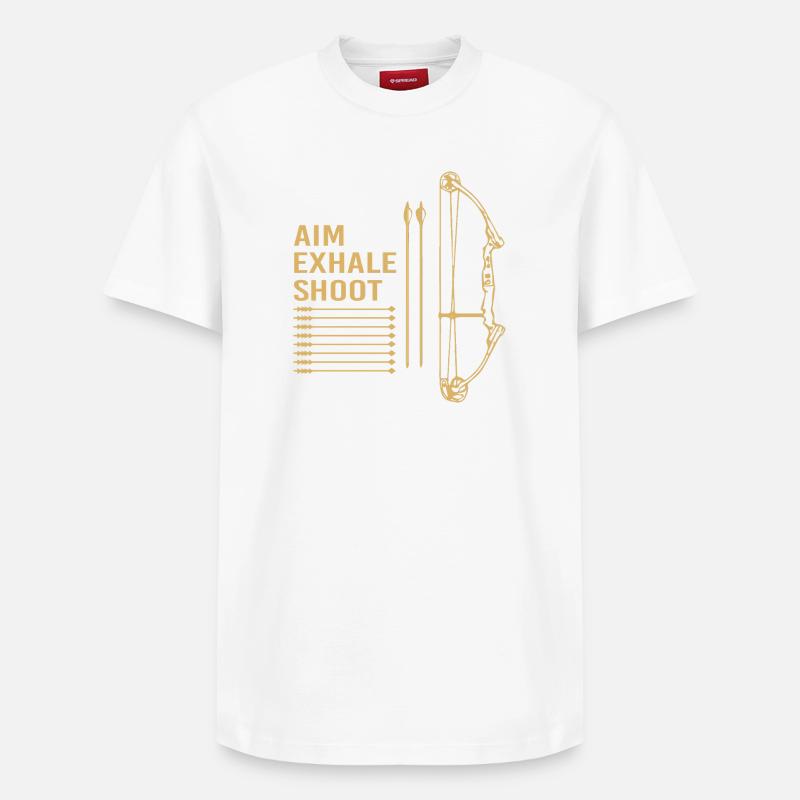 Bogenschütze Bogen Bogenschießen - Relaxed Unisex Supima Cotton T-Shirt – von SPREAD - Weiß