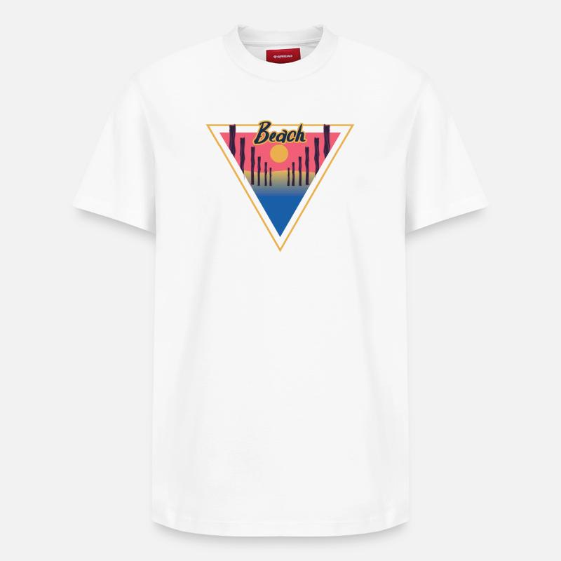 Beach Triangle - Relaxed Unisex Supima Cotton T-Shirt – by SPREAD - white