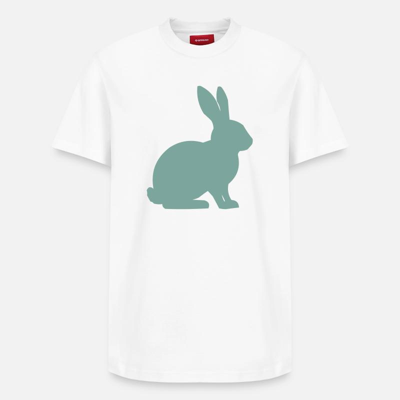 Silhouette de lapin - T-shirt unisexe décontracté en coton Supima – de SPREAD - blanc