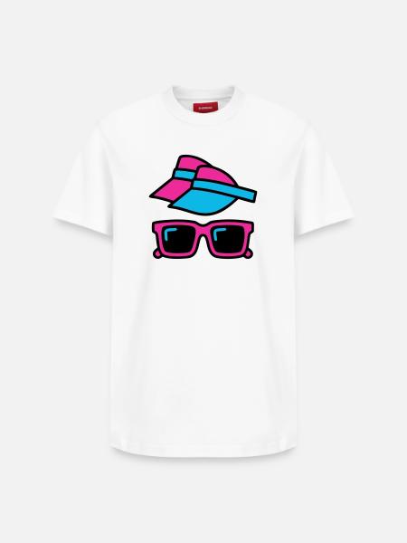 80s Sun Visor Glasses Set - Relaxed Unisex Supima Cotton T-Shirt – by SPREAD - white
