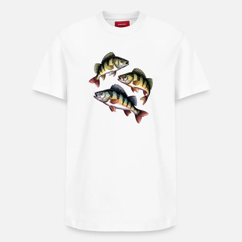 Pêche à la perche - T-shirt unisexe décontracté en coton Supima – de SPREAD - blanc