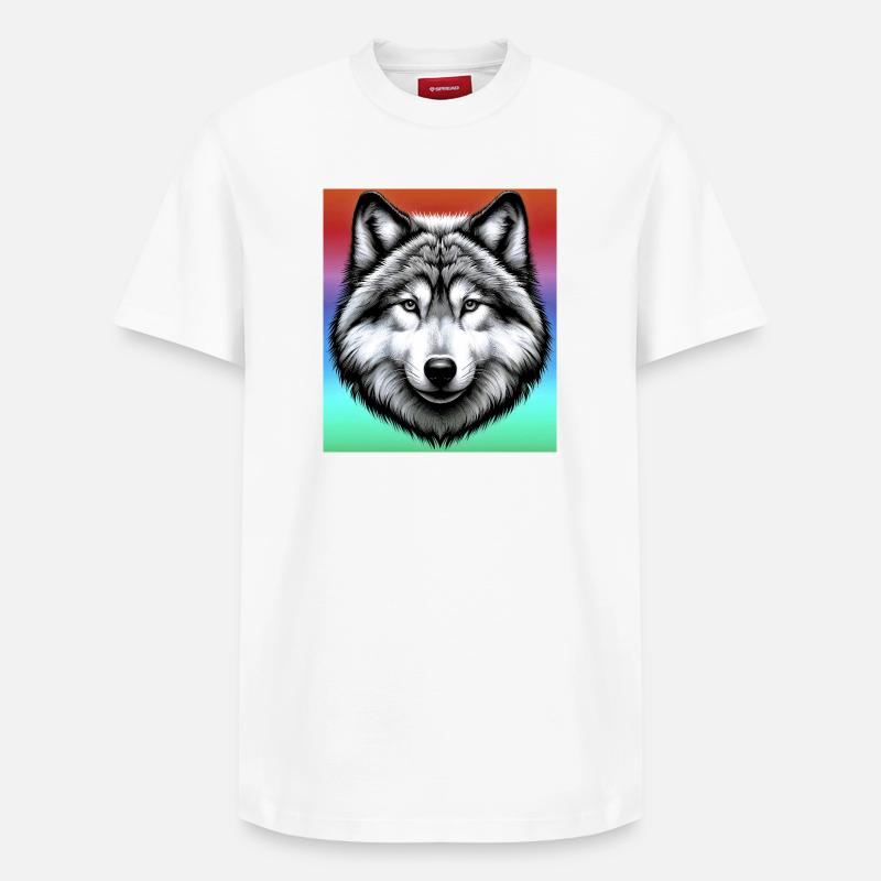 Wolf - Relaxed Unisex Supima Cotton T-Shirt – by SPREAD - white