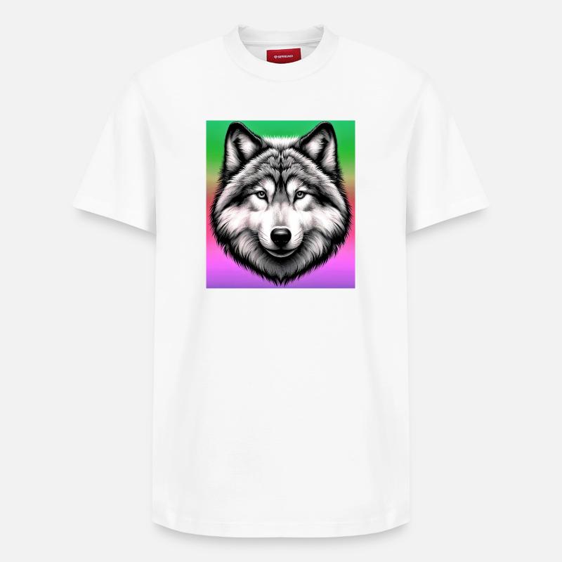 Loup - T-shirt unisexe décontracté en coton Supima – de SPREAD - blanc