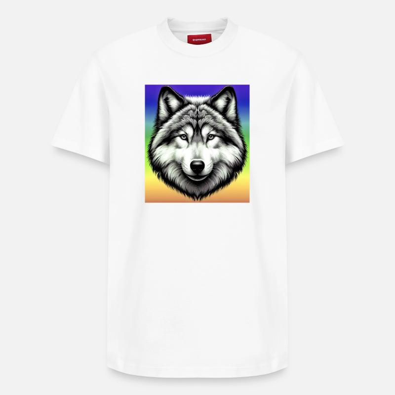 Loup - T-shirt unisexe décontracté en coton Supima – de SPREAD - blanc