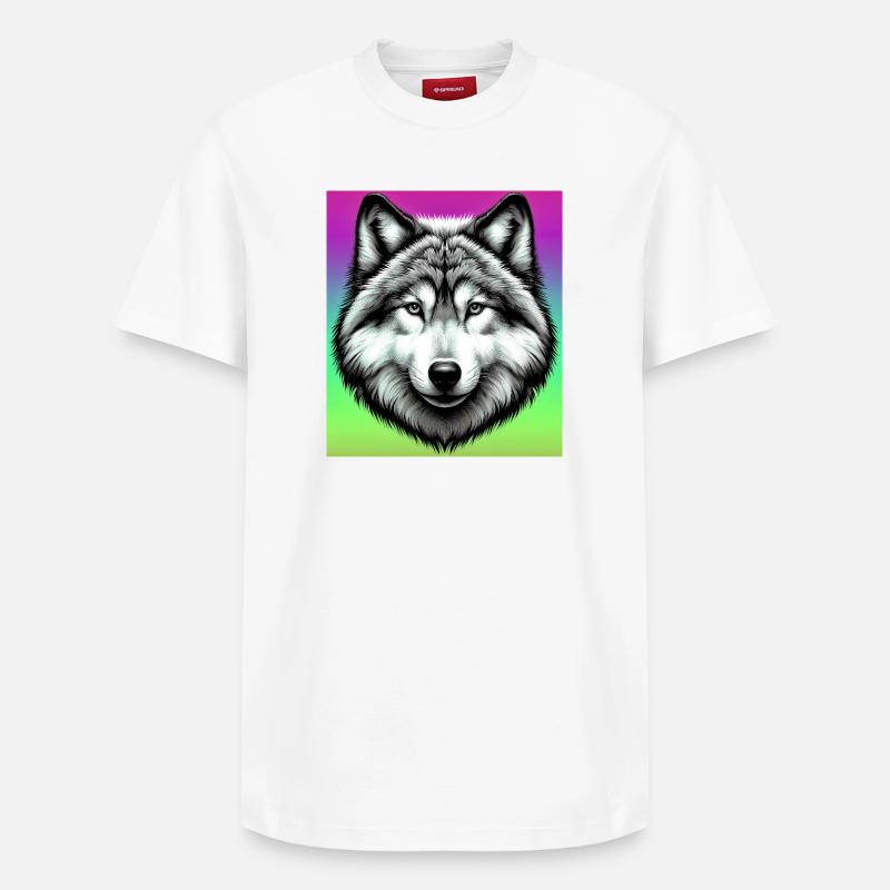 Loup - T-shirt unisexe décontracté en coton Supima – de SPREAD - blanc