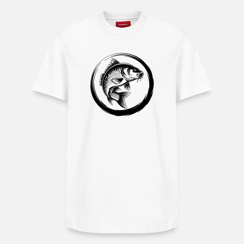 Pêche à la carpe - T-shirt unisexe décontracté en coton Supima – de SPREAD - blanc