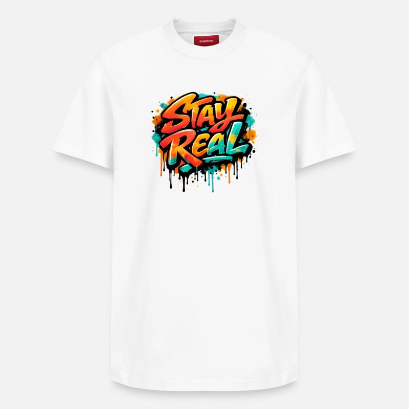 Stay_Real - T-shirt unisexe décontracté en coton Supima – de SPREAD - blanc