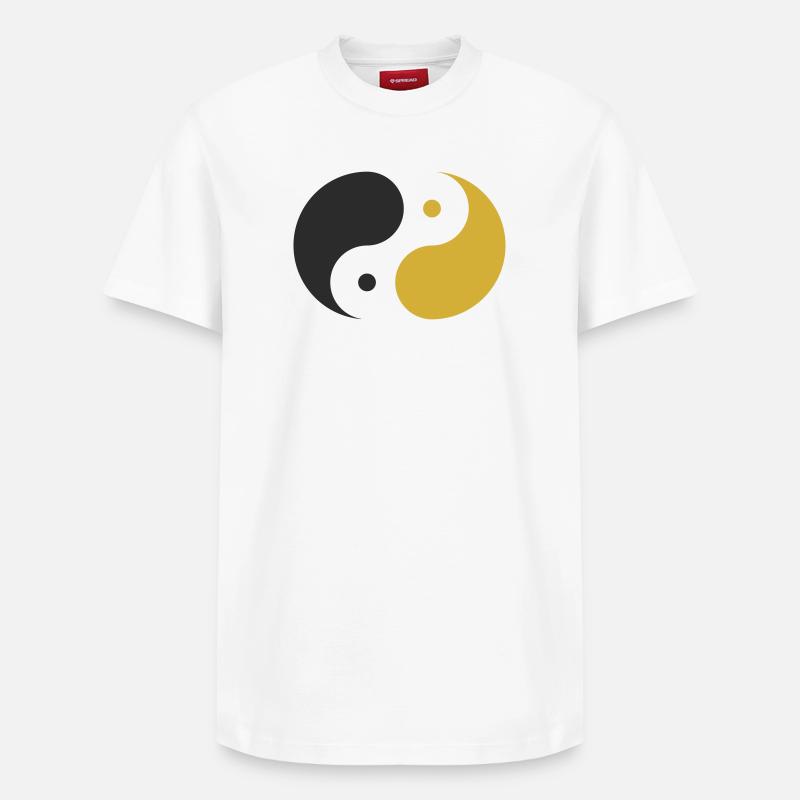 Yin et Yang - T-shirt unisexe décontracté en coton Supima – de SPREAD - blanc
