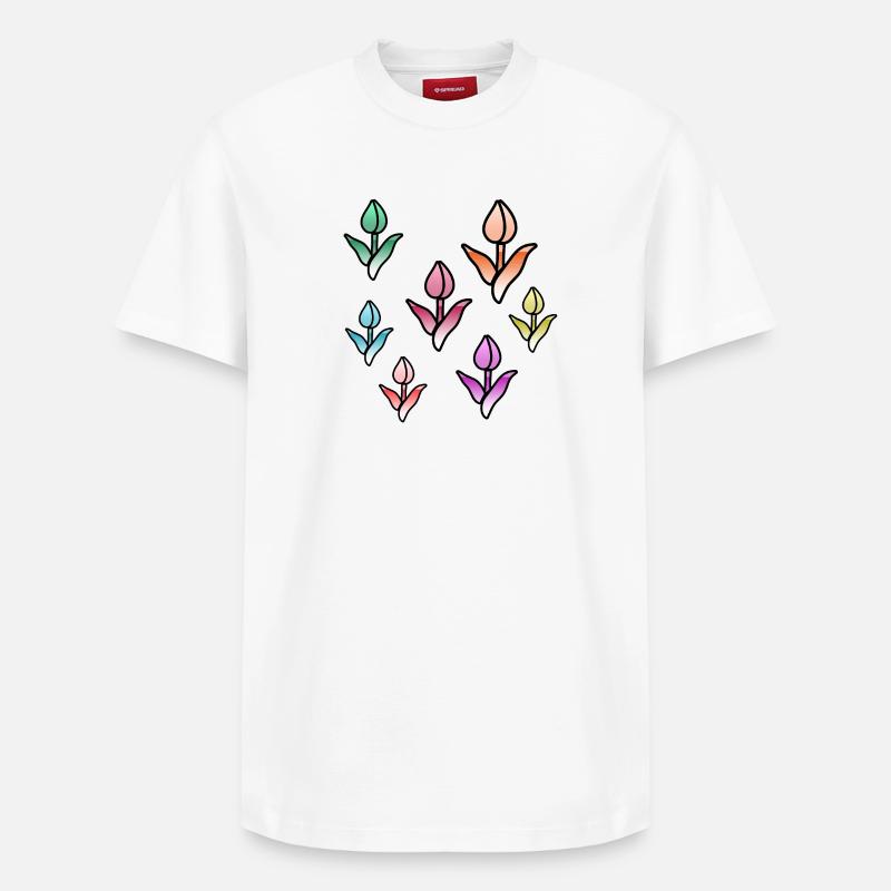 Fleur - T-shirt unisexe décontracté en coton Supima – de SPREAD - blanc