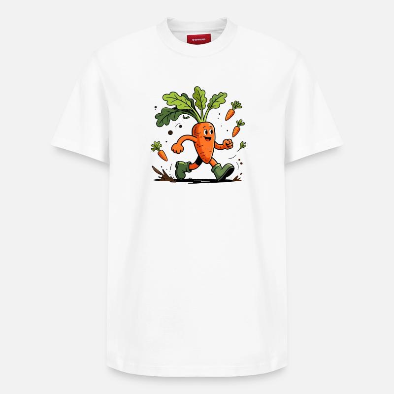 Spaßiger dynamischer Karottengärtner - Relaxed Unisex Supima Cotton T-Shirt – von SPREAD - Weiß