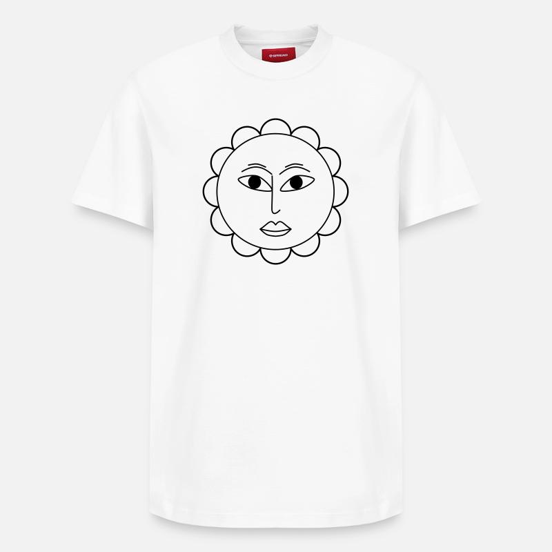 Fleur simple - T-shirt unisexe décontracté en coton Supima – de SPREAD - blanc