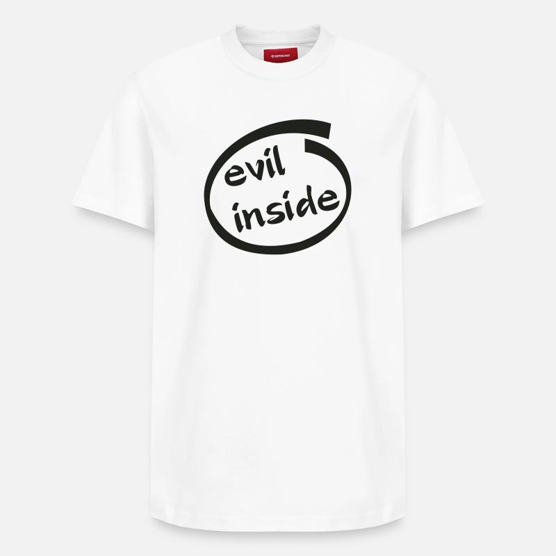 Evil Inside Ring Graphic - Relaxed Unisex Supima Cotton T-Shirt – von SPREAD - Weiß