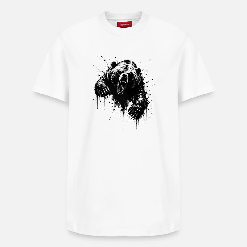 Dark Bear Spritz Graffiti - T-shirt unisexe décontracté en coton Supima – de SPREAD - blanc