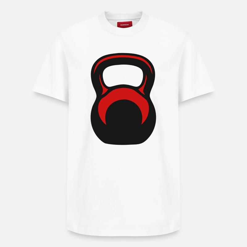 Kettlebell Kettlebell Vector - Relaxed Unisex Supima Cotton T-Shirt – by SPREAD - white