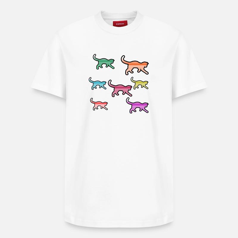 félin - T-shirt unisexe décontracté en coton Supima – de SPREAD - blanc