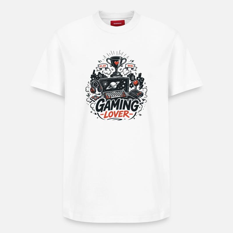 Manette rétro Gaming Lover - T-shirt unisexe décontracté en coton Supima – de SPREAD - blanc