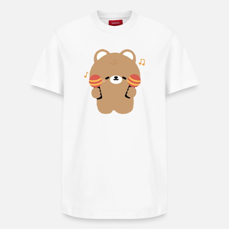 Bear Maraca Beat - T-shirt unisexe décontracté en coton Supima – de SPREAD - blanc