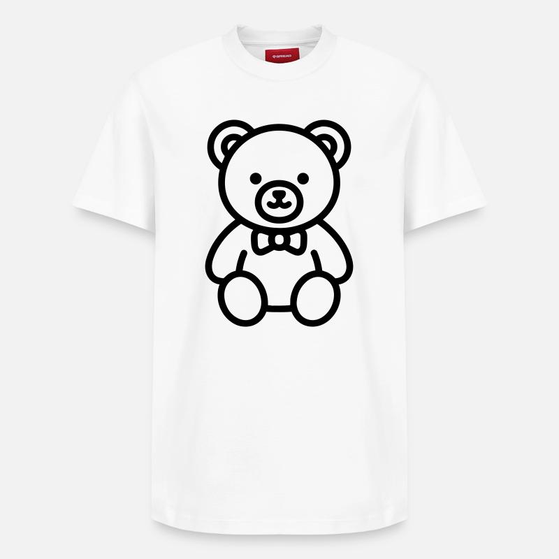 ourson - T-shirt unisexe décontracté en coton Supima – de SPREAD - blanc