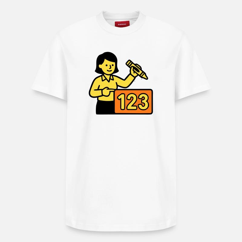 Enseignant Math 123 School - T-shirt unisexe décontracté en coton Supima – de SPREAD - blanc