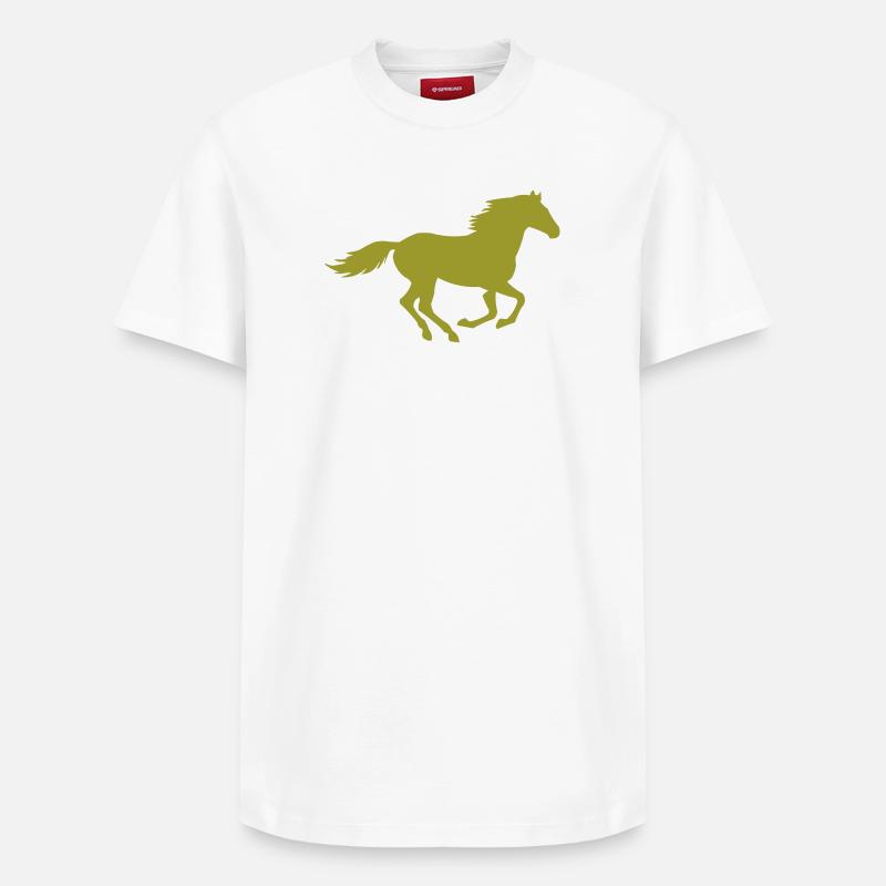 silhouette de cheval - T-shirt unisexe décontracté en coton Supima – de SPREAD - blanc
