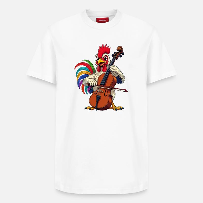 Hahn joue du violoncelle - T-shirt unisexe décontracté en coton Supima – de SPREAD - blanc