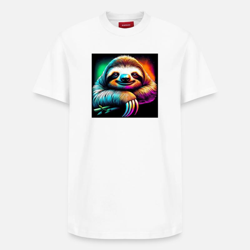 Faultier - Relaxed Unisex Supima Cotton T-Shirt – von SPREAD - Weiß
