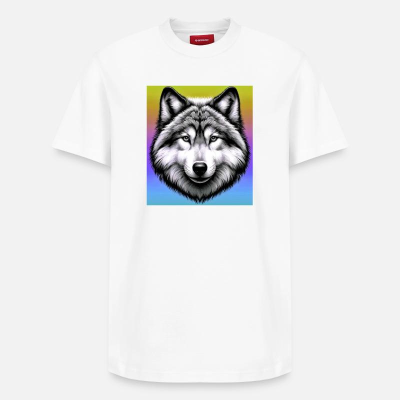 Wolf - Relaxed Unisex Supima Cotton T-Shirt – von SPREAD - Weiß