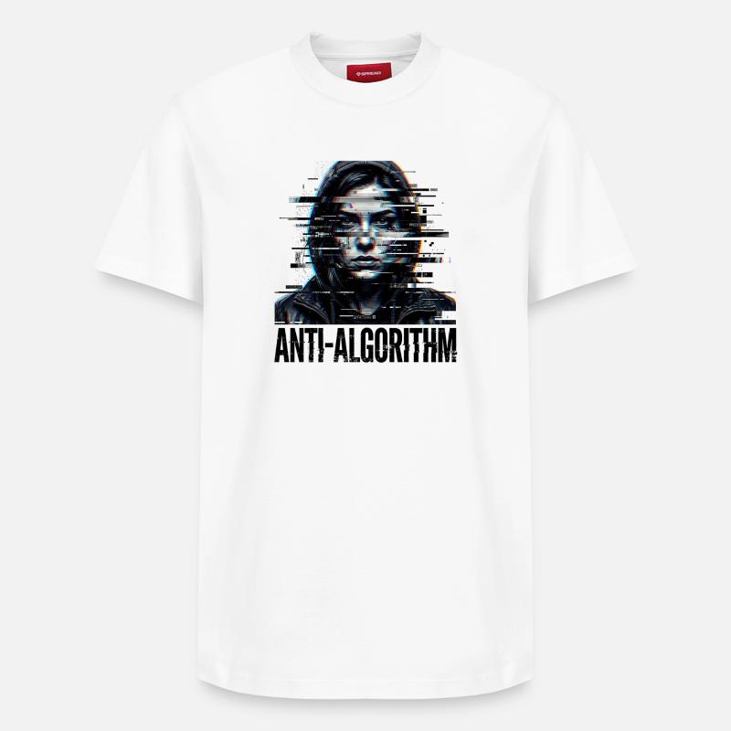 Anti Algorithm Digital - Relaxed Unisex Supima Cotton T-Shirt – by SPREAD - white