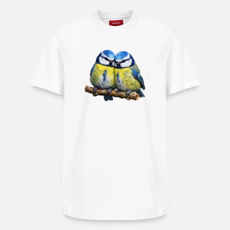 Zwei Blaue - Relaxed Unisex Supima Cotton T-Shirt – von SPREAD - Weiß