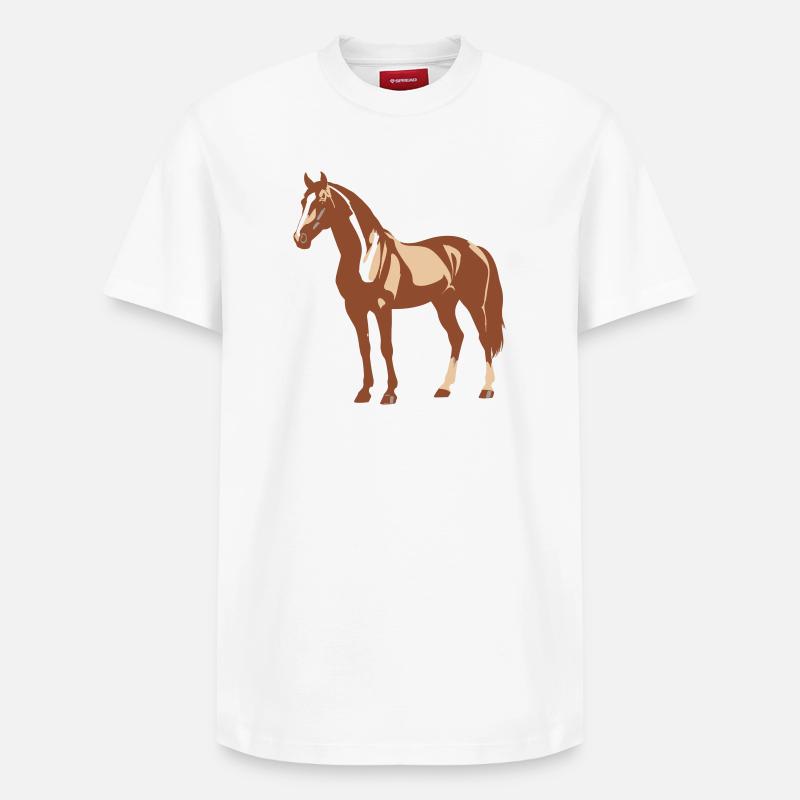 Conception de chevaux - T-shirt unisexe décontracté en coton Supima – de SPREAD - blanc