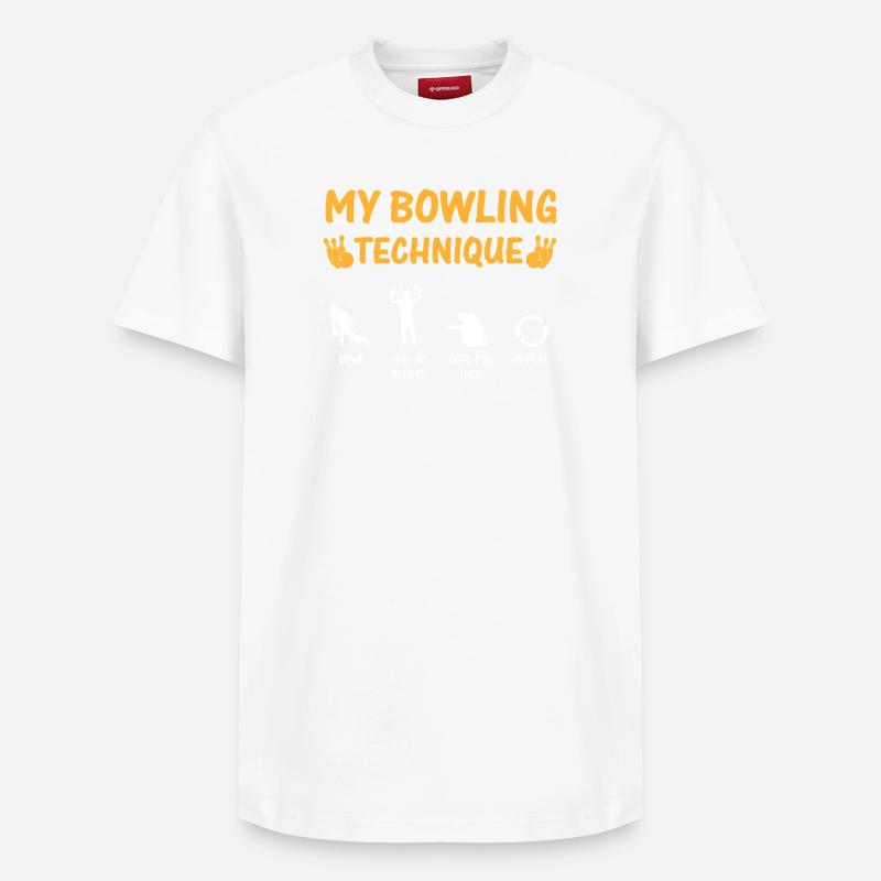 Mon Tee de Technique de Bowling - T-shirt unisexe décontracté en coton Supima – de SPREAD - blanc