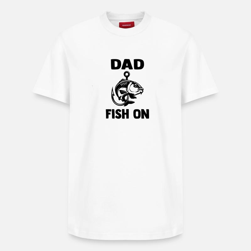 dad_fish_on - T-shirt unisexe décontracté en coton Supima – de SPREAD - blanc
