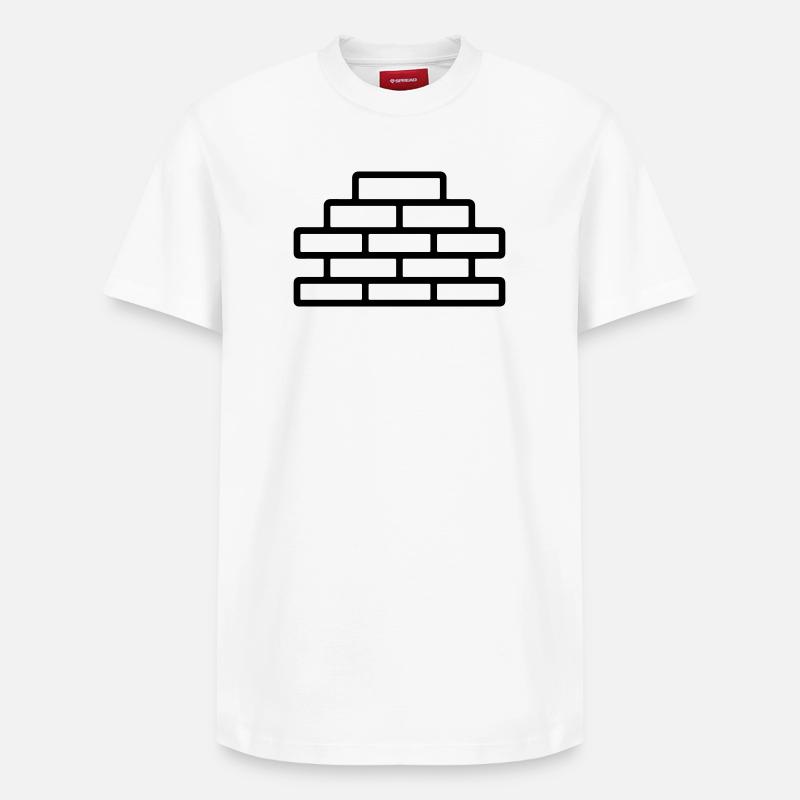 brique - T-shirt unisexe décontracté en coton Supima – de SPREAD - blanc