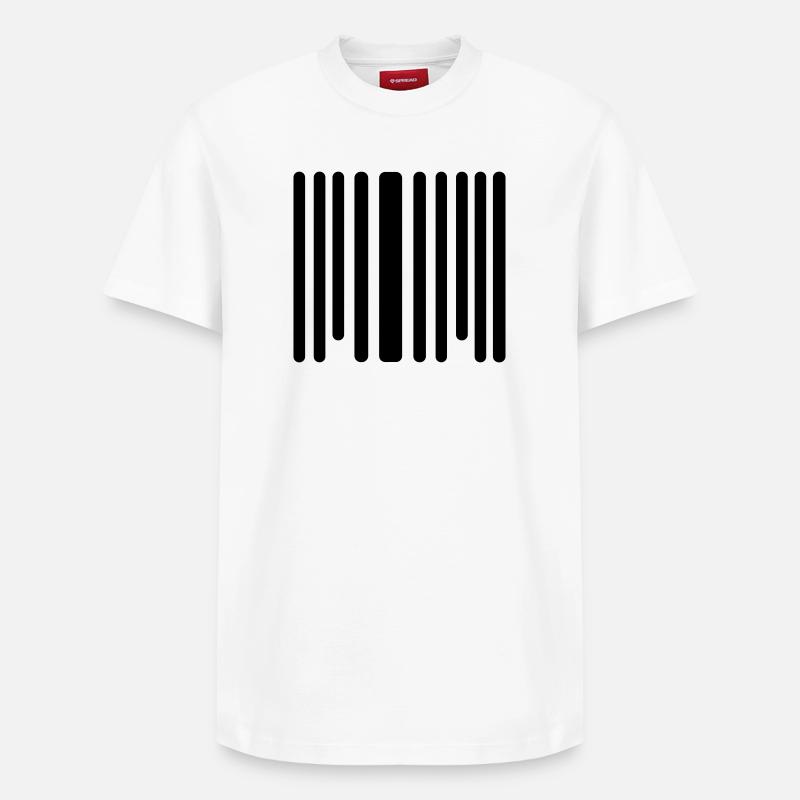 Barcode - Relaxed Unisex Supima Cotton T-Shirt – von SPREAD - Weiß