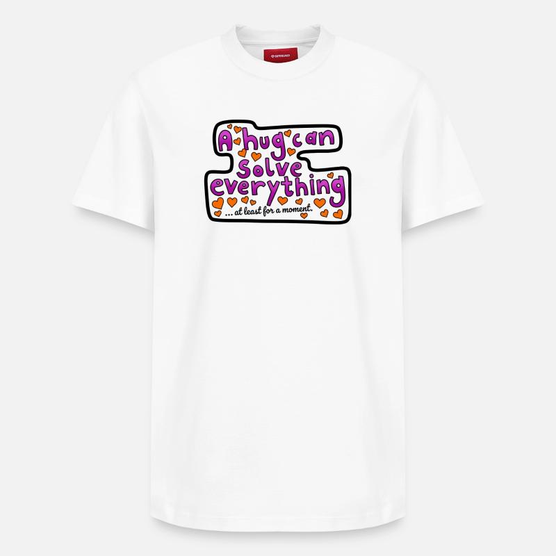 Un câlin peut aider - T-shirt unisexe décontracté en coton Supima – de SPREAD - blanc