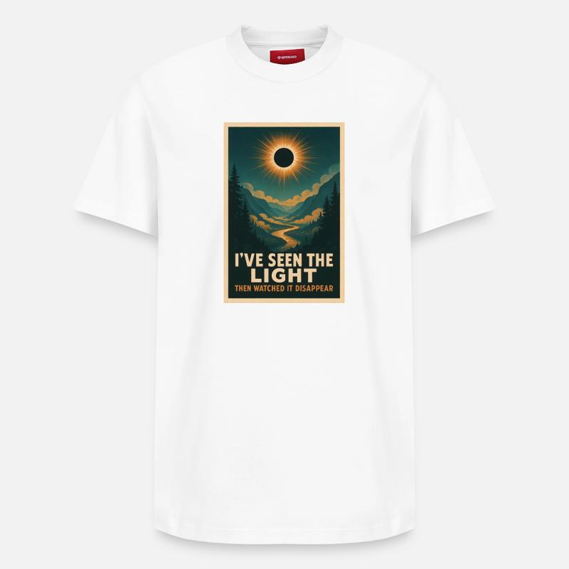 La lumière disparaît | Eclipse - T-shirt unisexe décontracté en coton Supima – de SPREAD - blanc